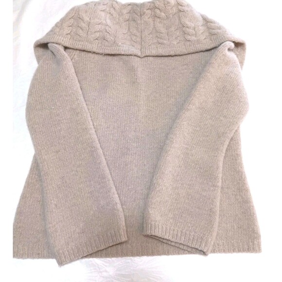 Sara Spencer XL Beige Lambswool Angora Cardigan Sweater Single Jewel Snap - Picture 8 of 11